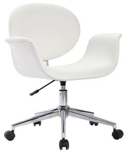 Scaun de birou rotativ, alb, piele ecologică