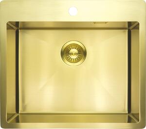 Chiuveta bucatarie inox Deante Olfato, 55x50 cm, auriu periat 550x505 mm, Auriu periat
