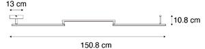 Plafoniera neagră 150,8 cm incl. LED reglabil în 3 trepte - Annuschka