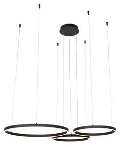 Lampă suspendată neagră cu LED în 3 trepte reglabilă 3 lumini - Anello