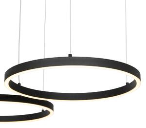 Lampă suspendată neagră cu LED în 3 trepte cu 3 lumini - Anello