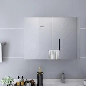 Dulap de baie cu oglindă, alb, 80x15x60 cm, MDF