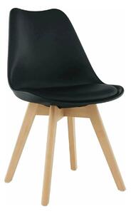 Scaun BALI 2 NEW, negru/fag, piele ecologica/plastic/lemn, 48x56x81 cm