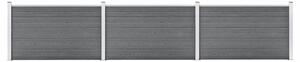 Gard de grădină, gri, 526 x 106 cm, WPC