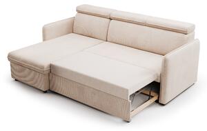 Canapea de colț Barcelia Mini cu o funcție de dormit - bej catifea easy cleaning Anafi 22