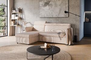 Canapea de colț Barcelia Mini cu o funcție de dormit - bej catifea easy cleaning Anafi 22