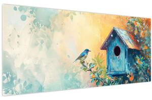 Tablou - Birdhouse, acuarelă, acuarelă (120x50 cm)