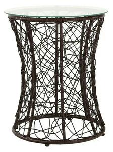 Masa gradina SALMAR NEW, transparent/negru, sticla securizata/rachita