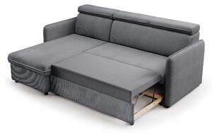 Canapea de colț Barcelia Mini cu funcție de dormit - gri catifea easy cleaning Anafi 03