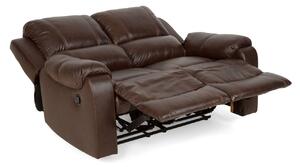 Canapea cu 2 locuri si cu 2 reclinere manuale, Tucson, L.160 l.99 H.102, piele/piele ecologica, maro