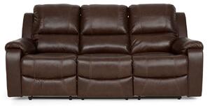 Canapea cu 3 locuri si cu 3 reclinere manuale, Tucson, L.218 l.99 H.102, piele/piele ecologica, maro