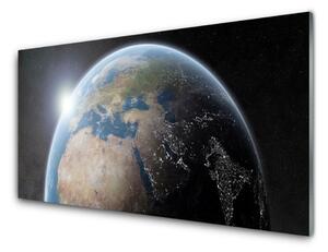 Tablou pe sticla Globul Universul Maro Albastru Verde