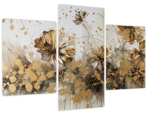 Tablou - pictură abstractă florală (90x60 cm)