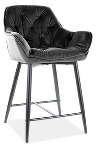Scaun bar living CHERRY H-2, negru - Bluvel 19, stofa catifelata/metal