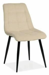 Scaun CHIC crem/negru, stofa/metal, 50x58x88 cm