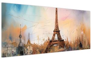 Tablou - Pictură a Turnului Eiffel (120x50 cm)