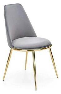 Scaun K460, gri/auriu, stofa catifelata/metal, 49x54x84 cm