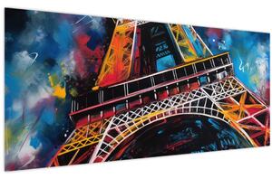 Tablou - Pictură a Turnului Eiffel II. (120x50 cm)
