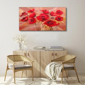 Tablou canvas flori de maci rosii