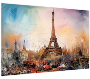 Tablou - Pictură a Turnului Eiffel (90x60 cm)