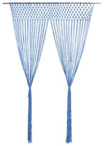 Perdea macrame, albastru, 140 x 240 cm, bumbac