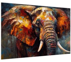 Tablou - Pictura unui elefant (90x60 cm)