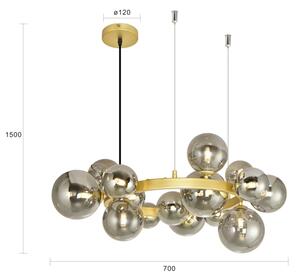 Lustră LED pe cablu Brilagi MILLA 15xG9/3W/230V auriu/fumuriu