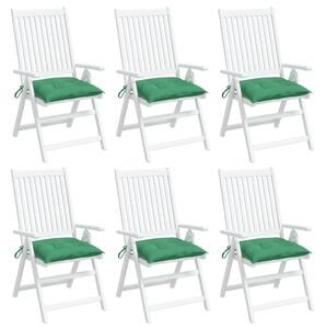 Perne de scaun, 6 buc., verde, 40x40x7 cm, textil oxford