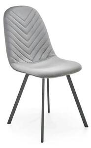 Scaun K462, gri/negru, stofa catifelata/metal, 45x57x82 cm