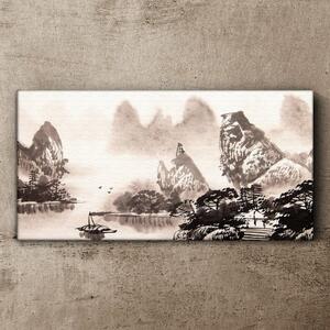 Tablou canvas Bărci cu cerneală chinezească