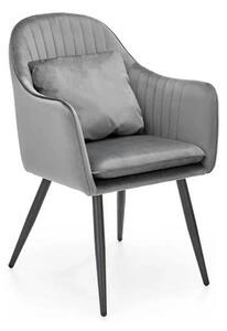 Scaun K464, gri/negru, stofa catifelata/metal, 58x59x84 cm