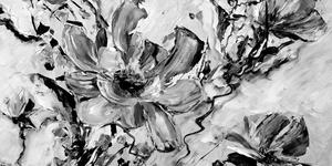 Tablou florile moderne de vară pictate în design alb-negru