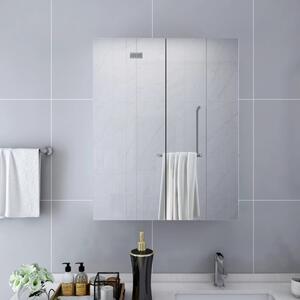 Dulap de baie cu oglindă, alb, 60x15x75 cm, MDF