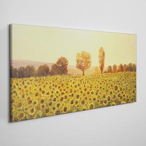Tablou canvas flori floarea soarelui copaci