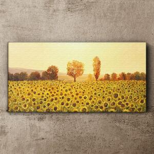 Tablou canvas flori floarea soarelui copaci