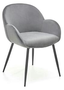 Scaun K480, gri/negru, stofa catifelata/metal, 59x59x79 cm