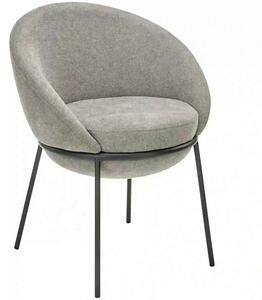 Scaun tapitat dining K482, gri/negru, stofa clasica/metal, 61x59x78 cm