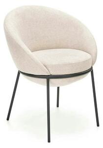 Saun tapitat dining K482, bej/negru, stofa clasica/metal, 61x59x78 cm
