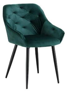 Scaun K487, verde inchis/negru, stofa catifelat/metal, 56x65x81 cm