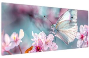 Tablou - Fluture pe un cireș (120x50 cm)