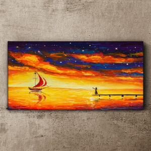 Tablou canvas abstracție cer de noapte navă