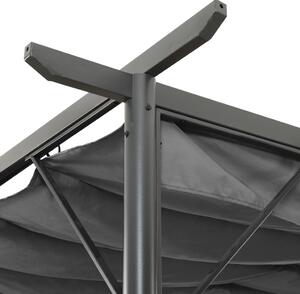 Pergolă cu acoperiș retractabil, antracit, 3x3m, oțel, 180 g/m²