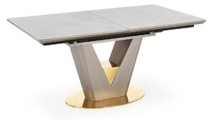 Masa dining 8 persoane VALENTINO, gri/auriu, ceramica/otel, 160/220x90