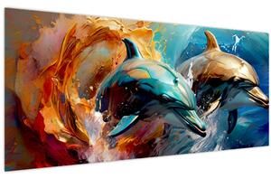 Tablou - Pictură de delfin (120x50 cm)