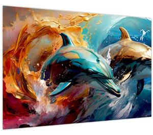 Tablou - Pictură de delfin (90x60 cm)