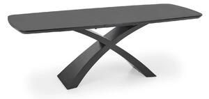Masa extensibila SILVESTRO, gri inchis/negru, 180/220x89x75 cm