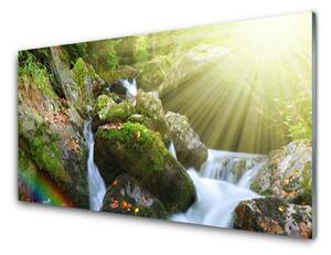 Panou sticla bucatarie Soare Cascada Rainbow Natura Multi