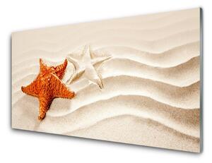 Panou sticla bucatarie Starfish Sand Art Orange Alb Brun