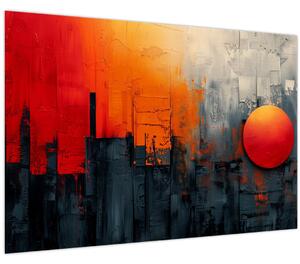 Tablou - Pictura abstractă a orașului (90x60 cm)