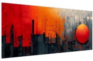 Tablou - Pictura abstractă a orașului (120x50 cm)